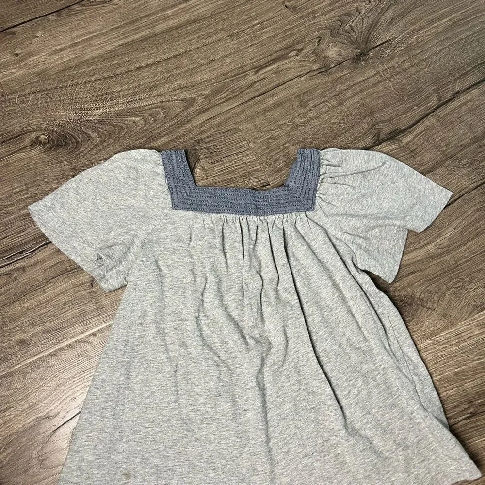 Gap Kids Girls Size S Short Sleeve Peasant Top Gray